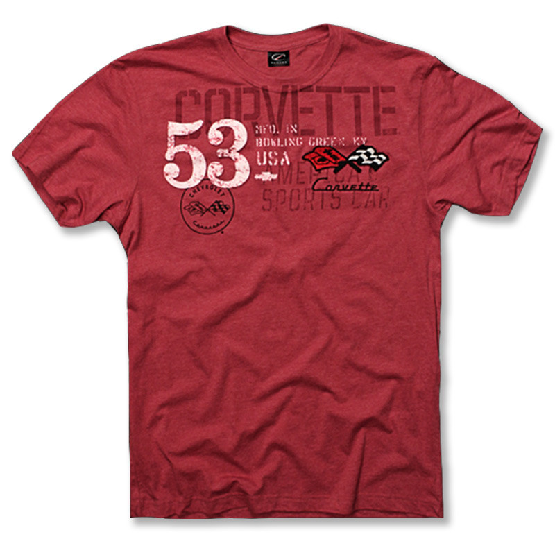 Pánské tričko Chevrolet Corvette 53 červené
