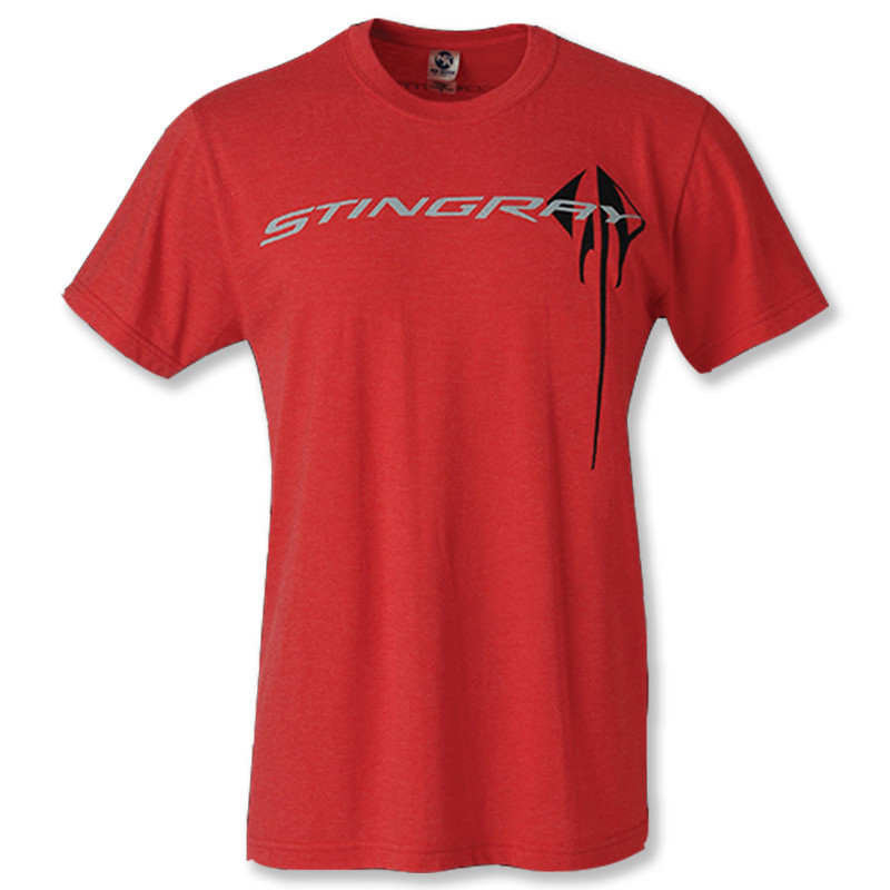 Pánské tričko Chevrolet Corvette C7 Stingray chest logo červené