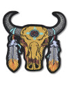 Moto nášivka Tribal Buffalo Head 9 cm x 9 cm