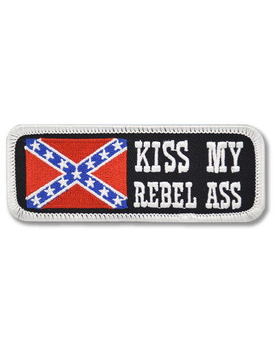 Moto nášivka Kiss my rebel ass 4 cm x 10 cm