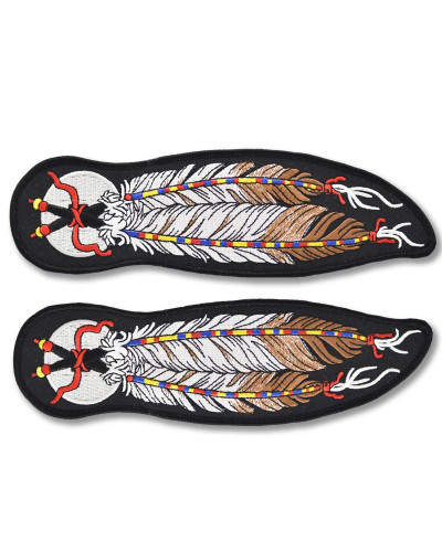 Moto nášivka Two Feathers malá ( pravá + levá ) 10 cm x 3 cm