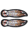 Moto nášivka Two Feathers malá ( pravá + levá ) 10 cm x 3 cm