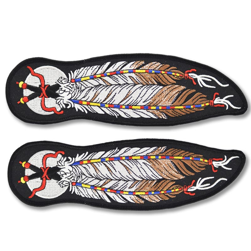 Moto nášivka Two Feathers velká ( pravá + levá ) 21 cm x 6 cm