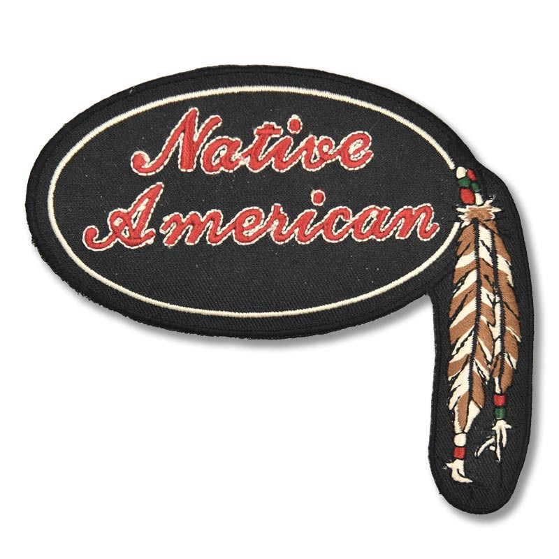 Moto nášivka Native American with Feathers 11 cm x 6 cm
