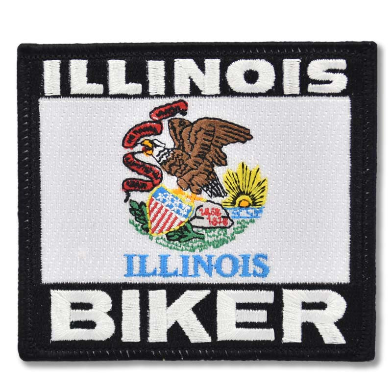 Moto nášivka Illinois Biker 9 cm x 8 cm