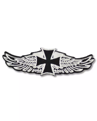 Moto nášivka Wings with Iron Cross 10cm x 3cm
