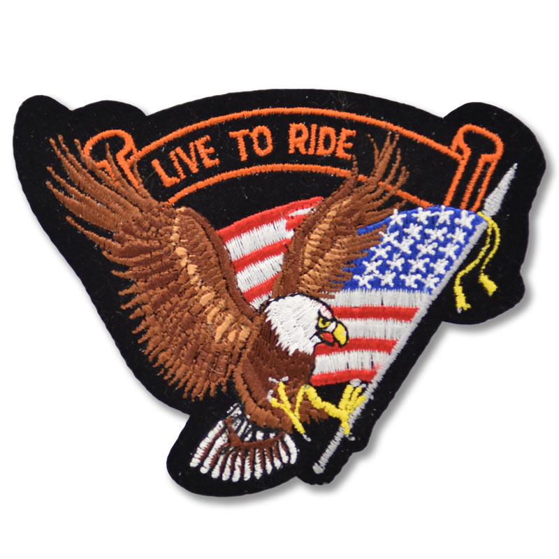 Moto nášivka Live to Ride US Eagle 10cm x 8cm