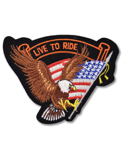 Moto nášivka Live to Ride US Eagle 10cm x 8cm