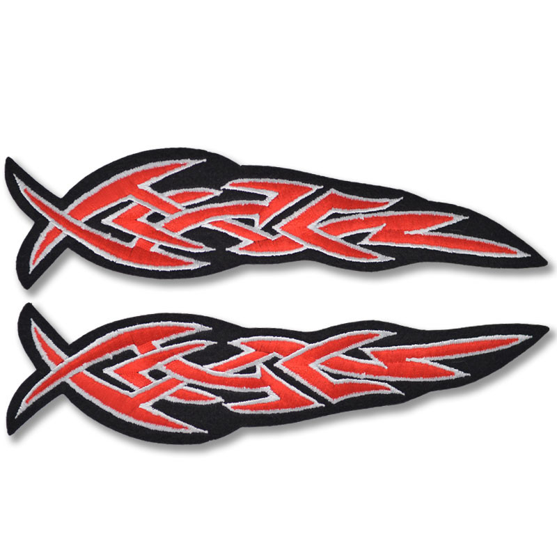 Moto nášivka Tribal feathers - 2 ks 20cm x 4cm