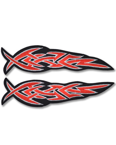 Moto nášivka Tribal feathers - 2 ks 20cm x 4cm