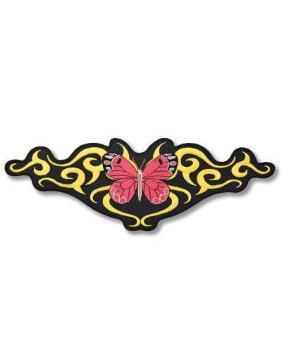 Moto nášivka Butterfly Pink Tribal XXL na záda