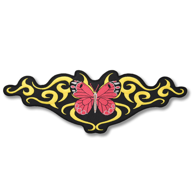 Moto nášivka Butterfly Pink Tribal XXL na záda
