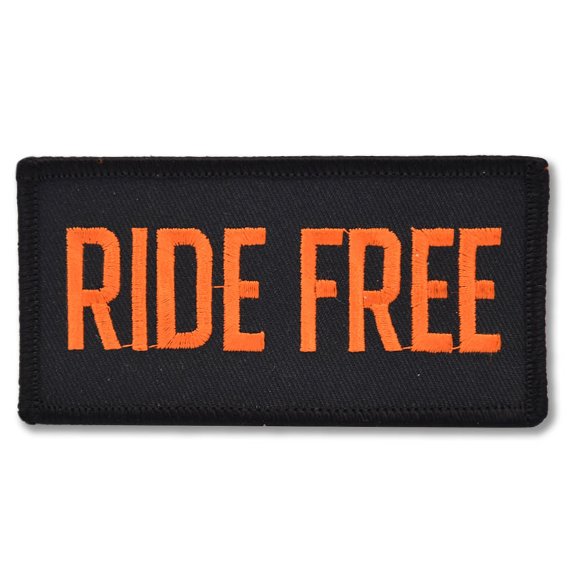 Moto nášivka Ride Free orange 10cm x 4cm