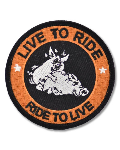 Moto nášivka Live to Ride Pig 7cm