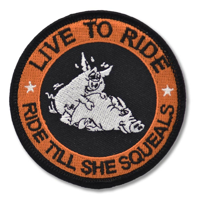 Moto nášivka Live to Ride Pig squeel 7cm