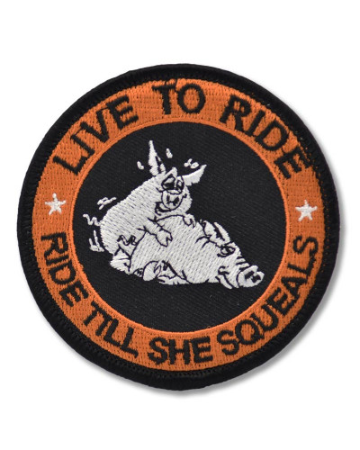 Moto nášivka Live to Ride Pig squeel 7cm