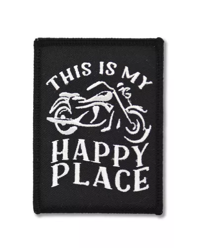 Moto nášivka My Happy place 9cm x 6cm