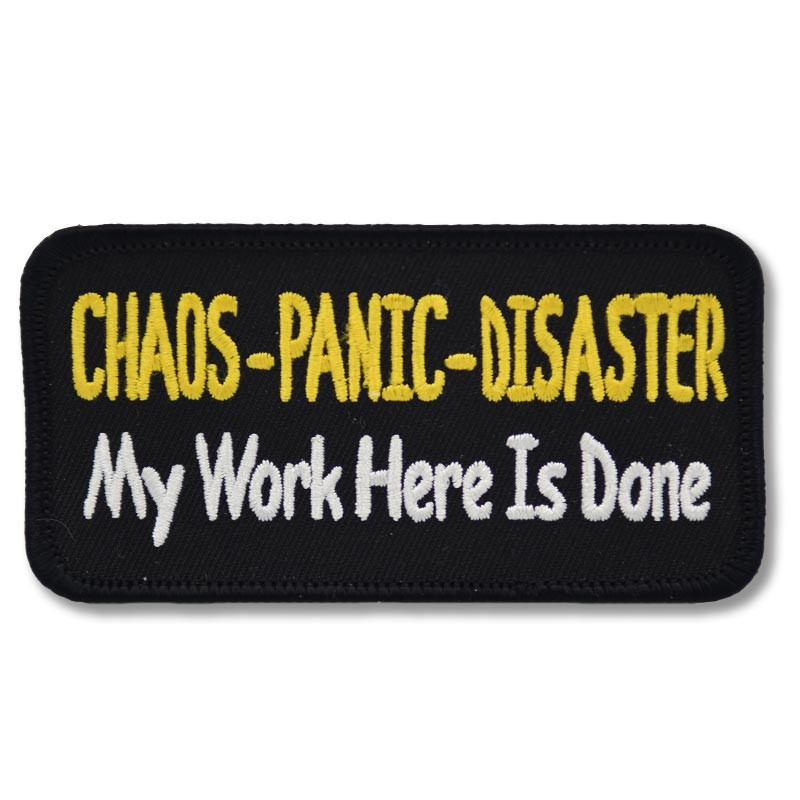 Moto nášivka Chaos Panic 5 cm x 10 cm