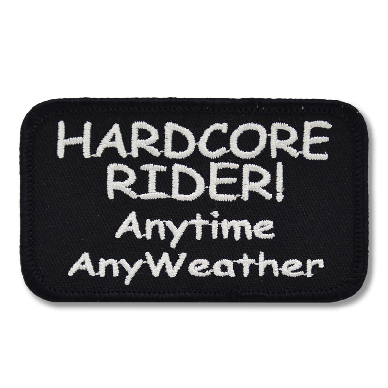 Moto nášivka Hardcore Rider Anytime 9 cm x 5 cm