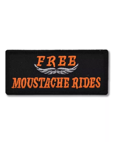 Moto nášivka Free Moustache rides 9 cm x 4 cm