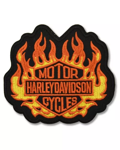 Moto nášivka Harley Davidson in flames 10 cm x 8 cm