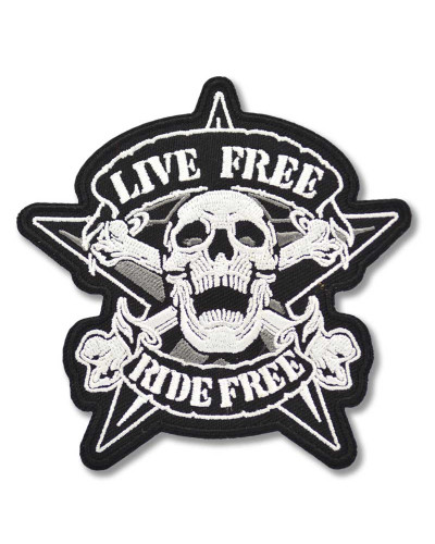 Moto nášivka Live Free Ride Free 10 cm x 10 cm