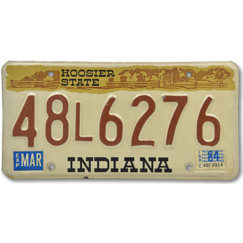 Americká SPZ Indiana Hoosier State 1984