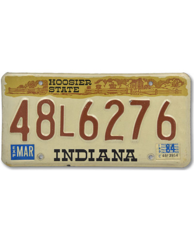 Americká SPZ Indiana Hoosier State 1984