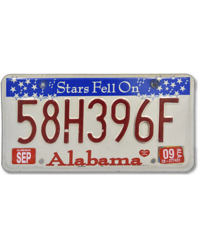 Americká SPZ Alabama Stars Fell On