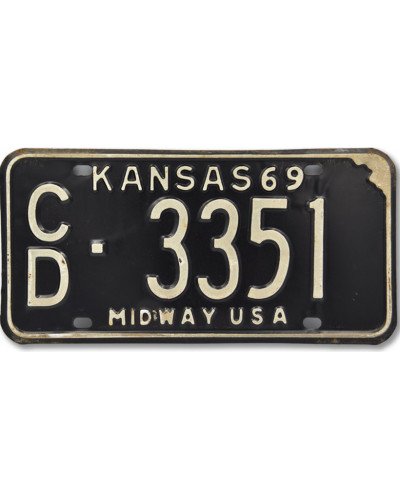 Americká SPZ Kansas Black Midway 1969