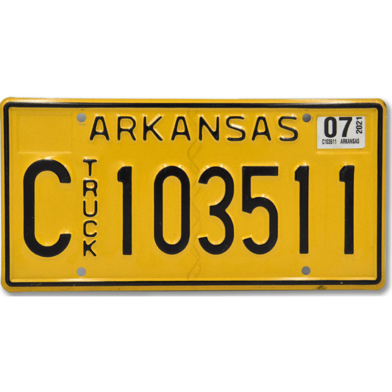 Americká SPZ Arkansas Truck Yellow