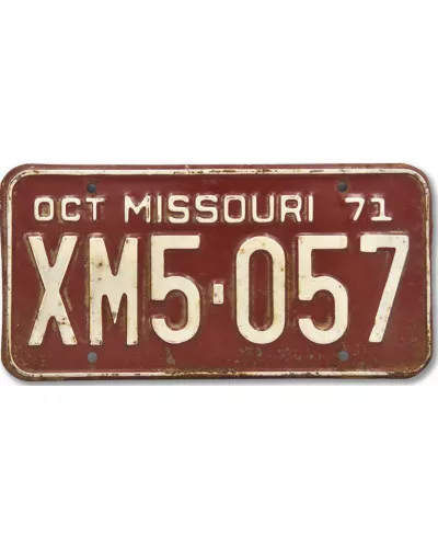 Americká SPZ Missouri Red 1971
