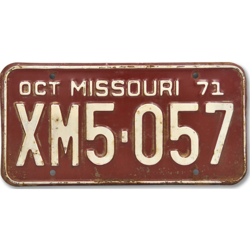 Americká SPZ Missouri Red 1971