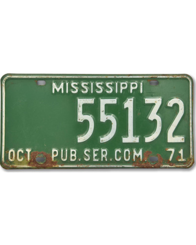 Americká SPZ Mississippi Green 1971