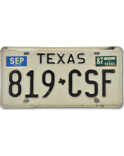 Americká SPZ Texas 1987