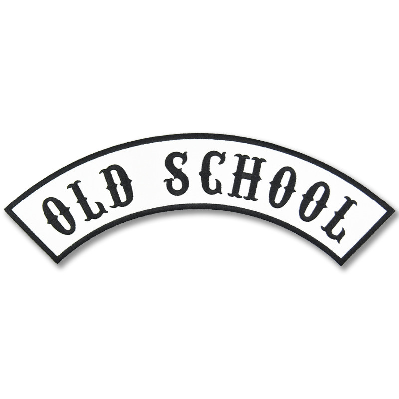Moto nášivka Old School Rocker white XXL na záda