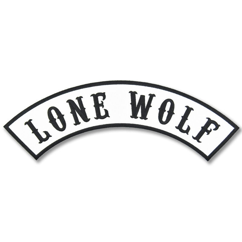 Moto nášivka Lone Wolf Rocker white XXL na záda