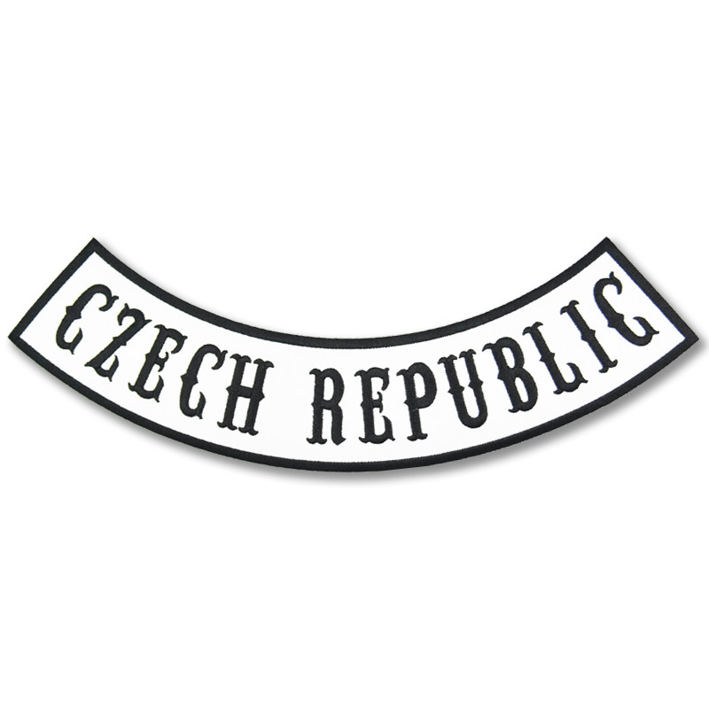 Moto nášivka Czech Republic Rocker bílá - XXL na záda
