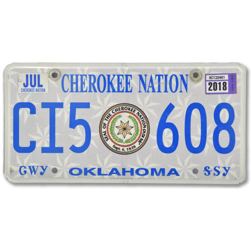 Americká SPZ Oklahoma Cherokee Nation
