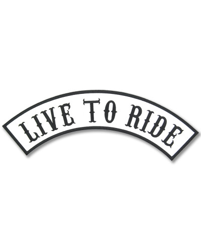 Moto nášivka Live to Ride Rocker bílá - XXL na záda
