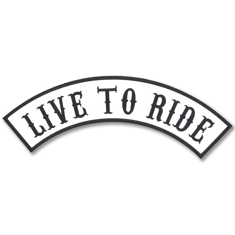 Moto nášivka Live to Ride Rocker bílá - XXL na záda