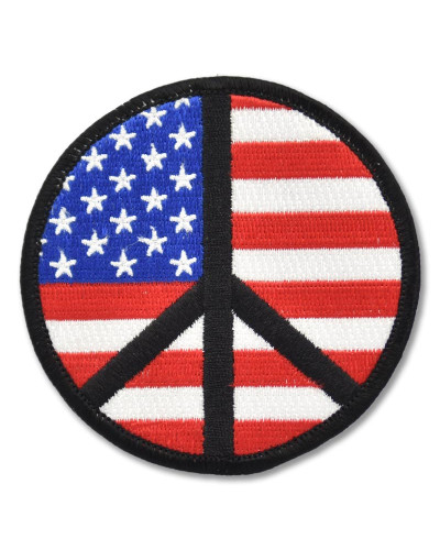 Moto nášivka Peace Sign US Flag 7,5 cm