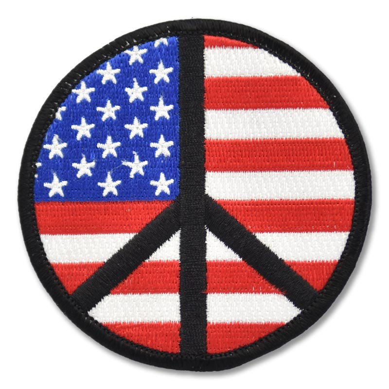 Moto nášivka Peace Sign US Flag 7,5 cm