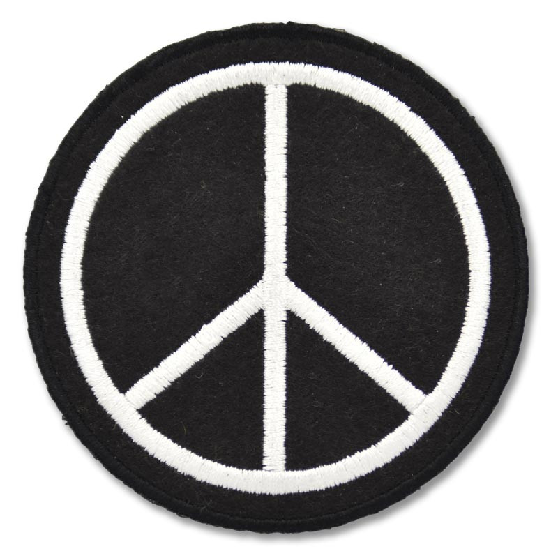 Nášivka Peace Sign Black 8 cm