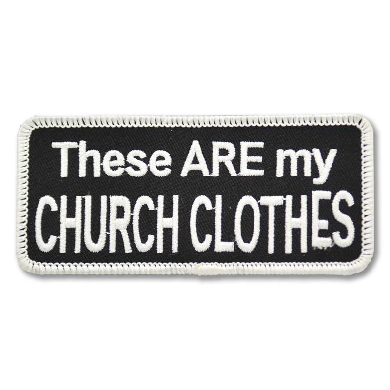 Moto nášivka Church clothes 5 cm x 10 cm