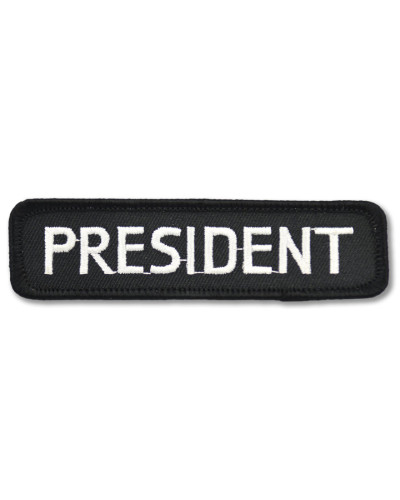 Moto nášivka President white 10cm x 3cm
