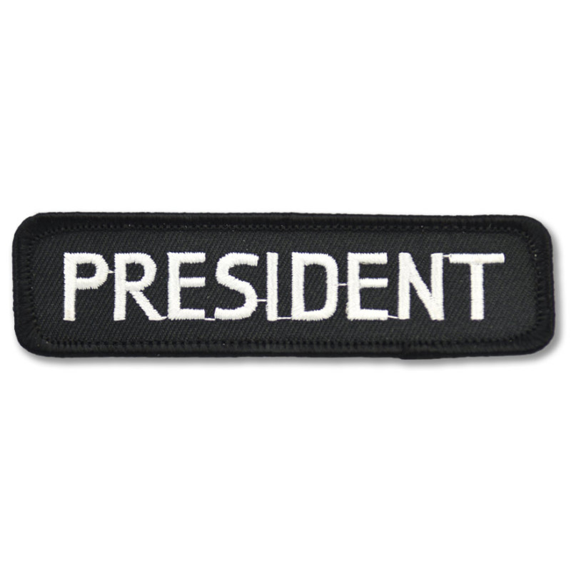 Moto nášivka President white 10cm x 3cm
