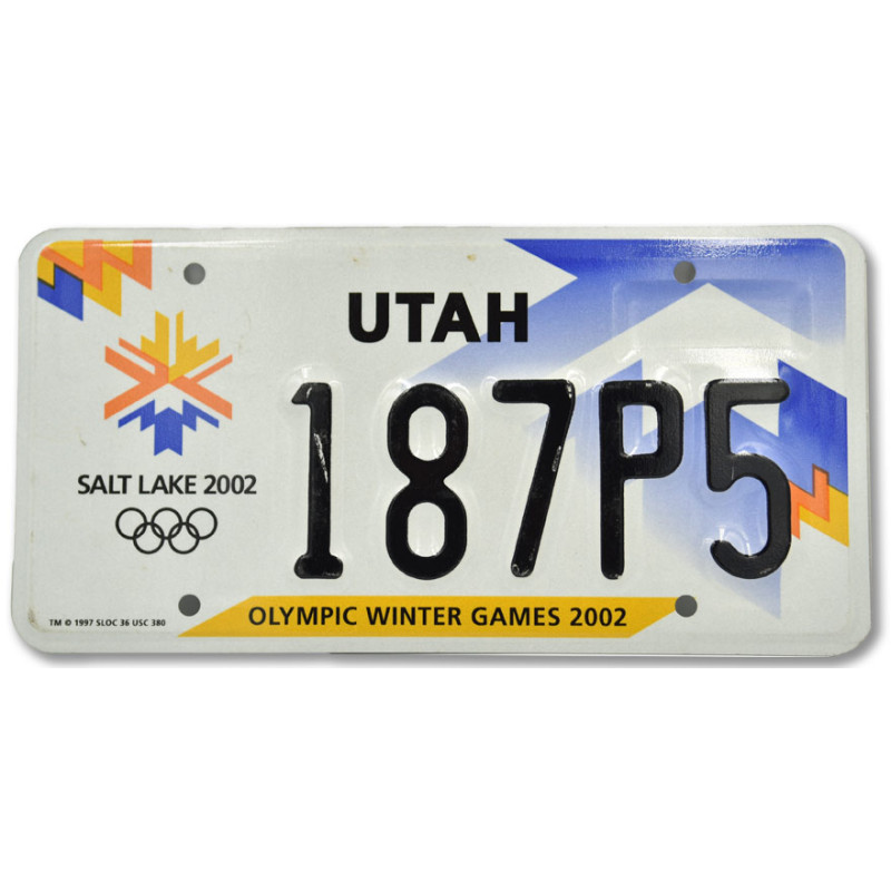 Americká SPZ Utah Olympic Winter Games 2002
