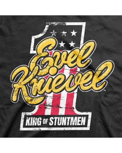 Pánské tričko Evel Knievel King of Stuntmen černé detail
