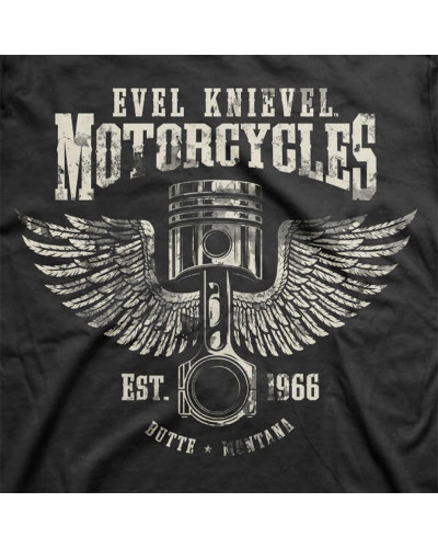 Pánské tričko Evel Knievel Motorcycles černé detail